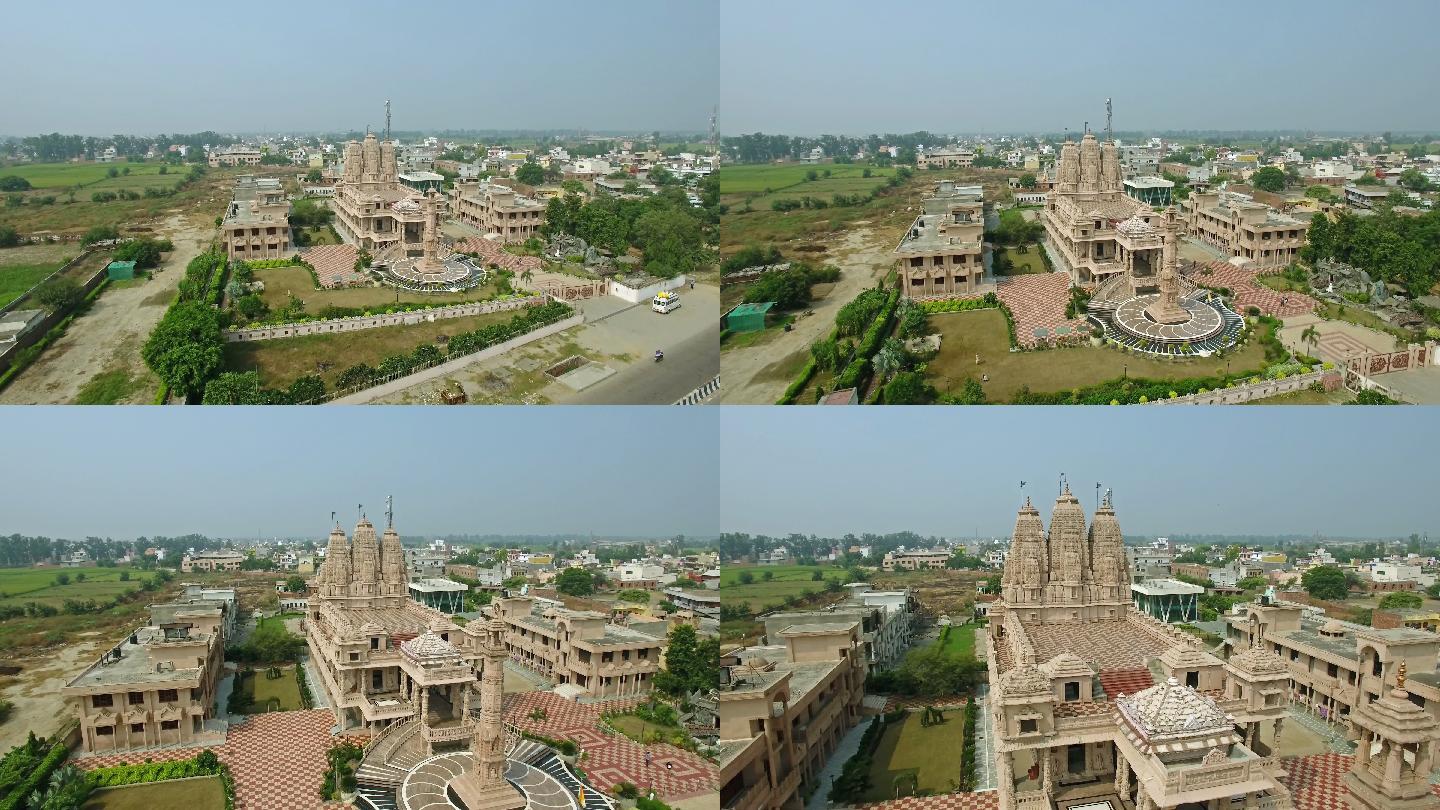 德里郊区寺庙鸟瞰图