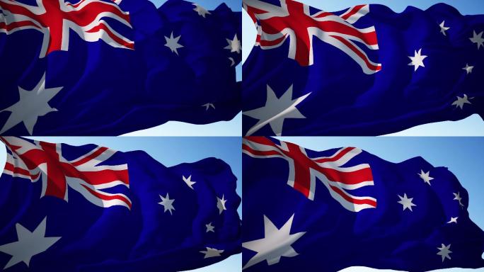 澳大利亚国旗特效元素飘动飘扬飘飘素材