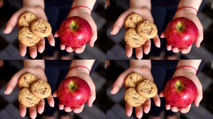 苹果和饼干小吃零食美味美食搭配营养