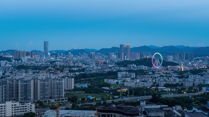 广东中山金鹰利和商圈摩天轮地标夜景延时