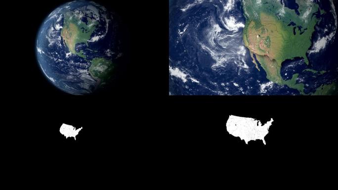 地球变焦后弹出美国大陆