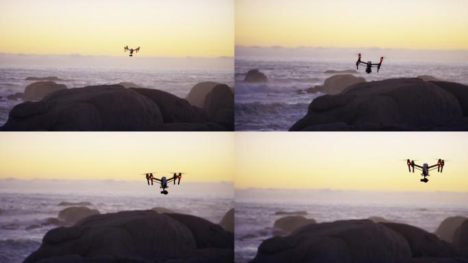 飞行的无人机拍摄户外场景景别场景大海海洋