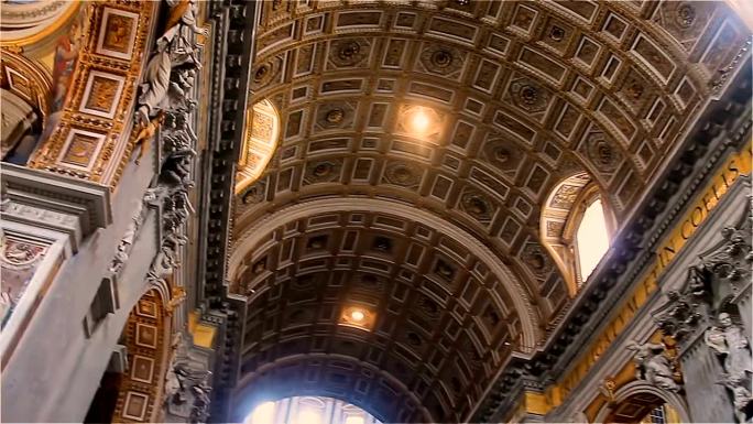 意大利梵蒂冈圣彼得罗大教堂的室内装饰