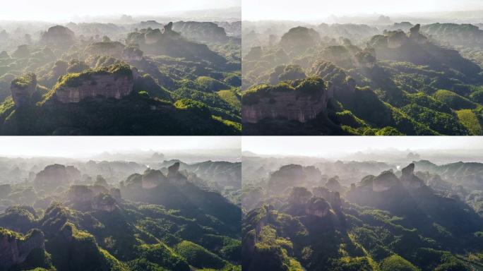 丹霞山鸟瞰图祖国风景自然风光国庆山河中国