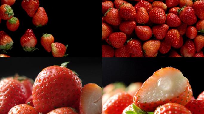 新鲜诱人可口草莓水果