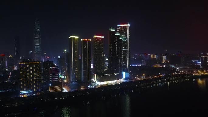 原创长沙江边城市夜景