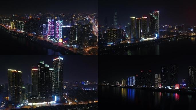 原创长沙江边城市夜景