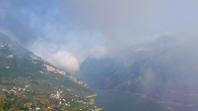 三峡 水库 长江 航拍 宜昌 山区 美景