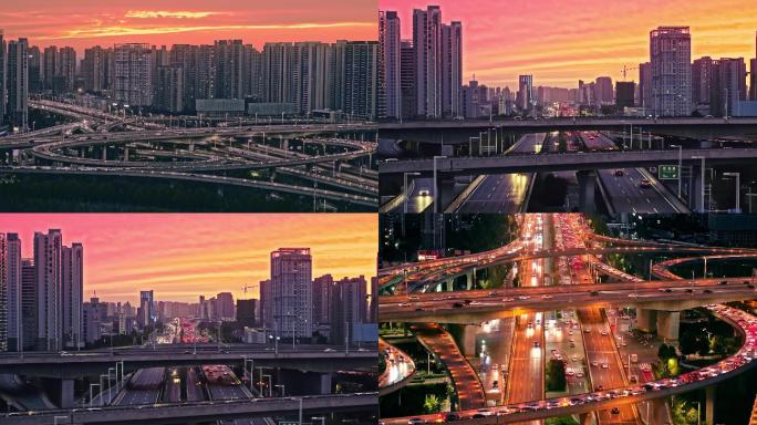 郑州城市夕阳美景