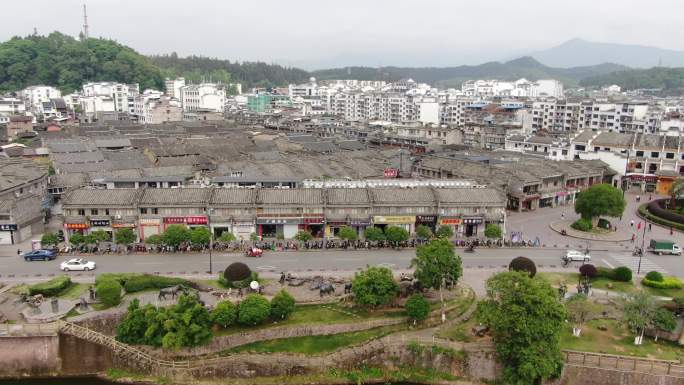 航拍福建泰宁古城旅游景点