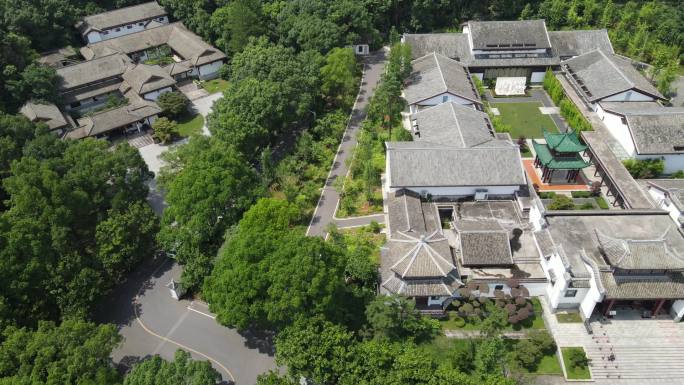 航拍湖南长沙刘少奇故居纪念馆
