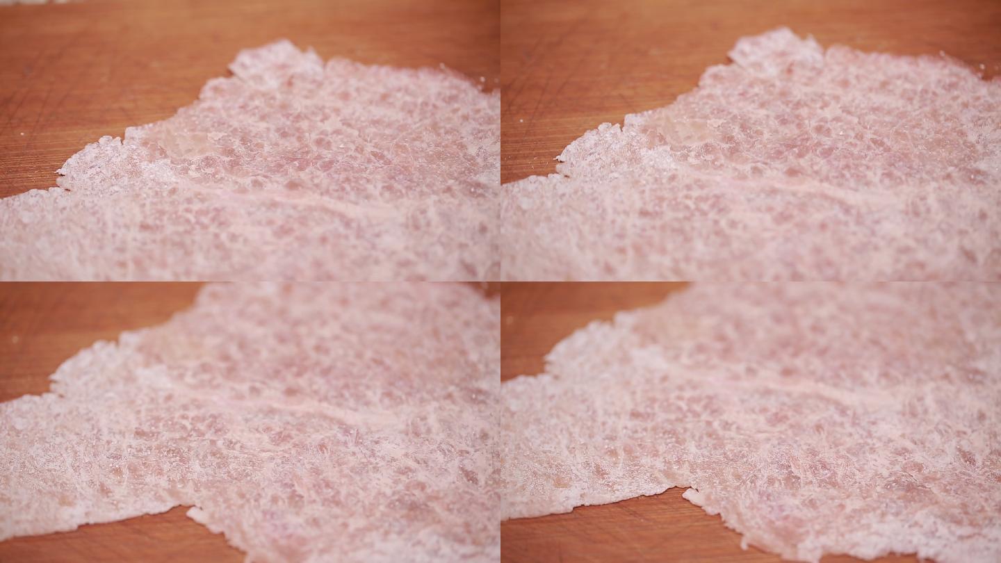 淀粉捶打肉片上浆猪排片猪肉铺   (7)