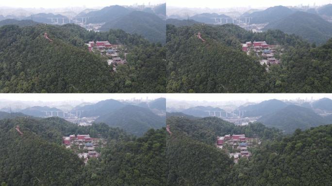 航拍贵州贵阳黔灵山4A景区弘福寺