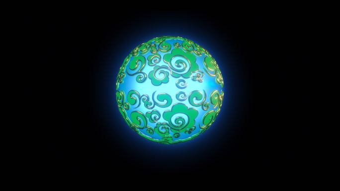 雕刻镂空发光魔法球360度循环带透明通道