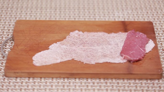 淀粉捶打肉片上浆猪排片猪肉铺   (3)