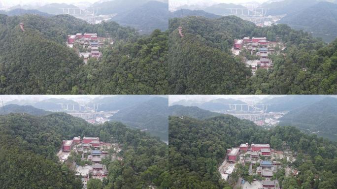 航拍贵州贵阳黔灵山4A景区弘福寺