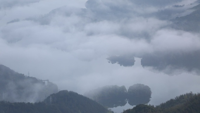 高山云海湖面东白湖原素材