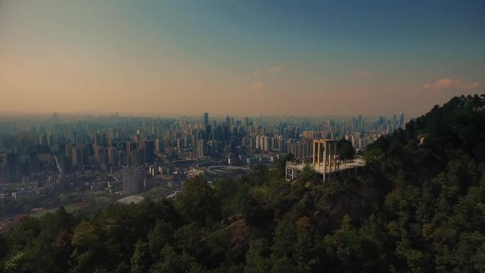 重庆城市超美大景夕阳南山看