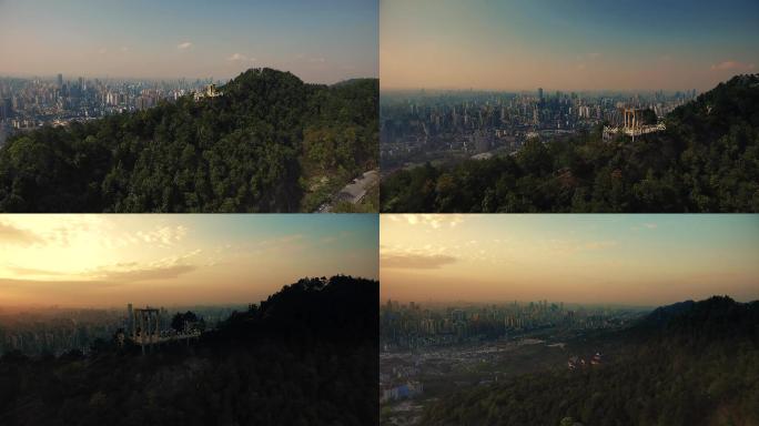 重庆城市超美大景夕阳南山看