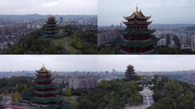 重庆江北鸿恩寺公园大气航拍