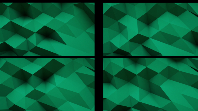 【4K时尚背景】抽象几何空间绿色三角起伏