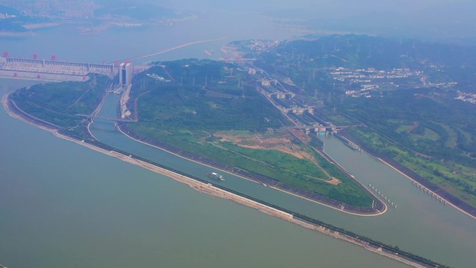航拍宜昌三峡大坝