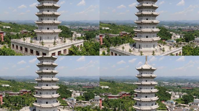 航拍贵州贵阳大兴国寺古塔