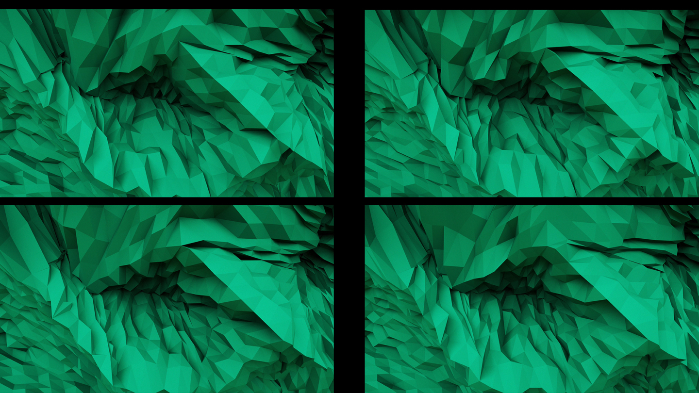 【4K时尚背景】抽象几何空间绿色炫酷视觉