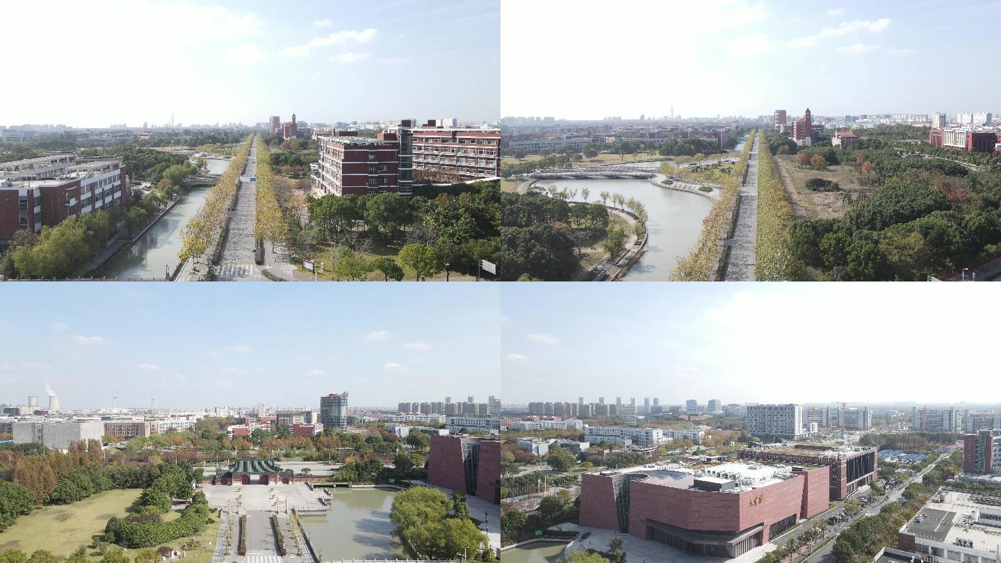 上海交通大学闵行校区4K航拍原素材