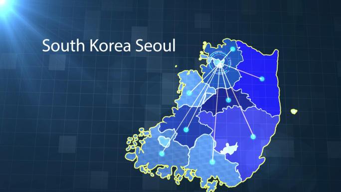 韩国地图首尔辐射整个韩国企业业务范围