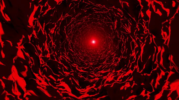 隧道以红色为底带光