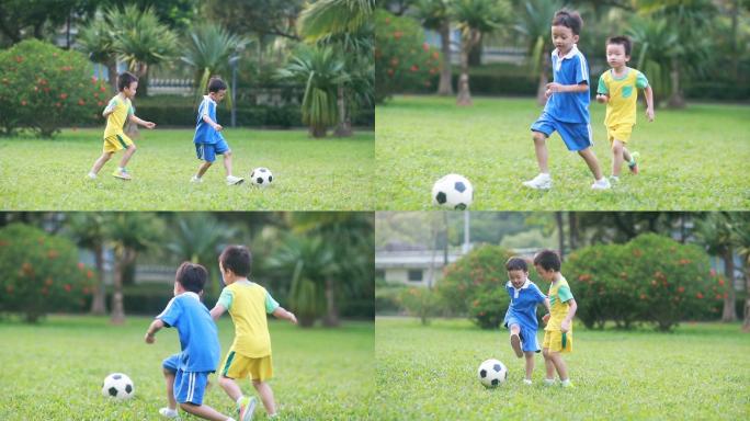 踢足球的男孩玩耍踢球实拍