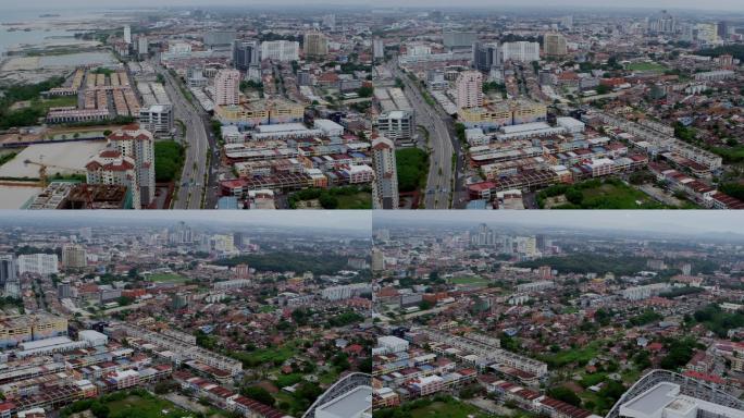 马六甲州,马来西亚,城市鸟瞰全景
