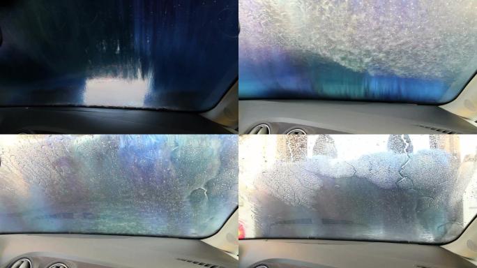自动隧道洗车挡风玻璃水肥皂泡