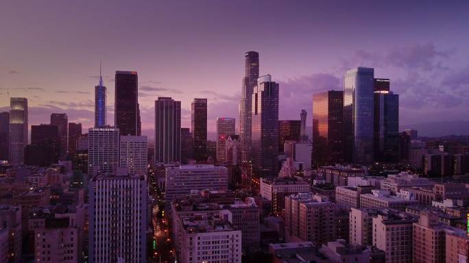 从空中拍摄的洛杉矶市中心景观