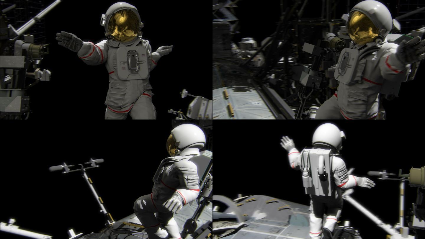 宇航员在国际空间站工作