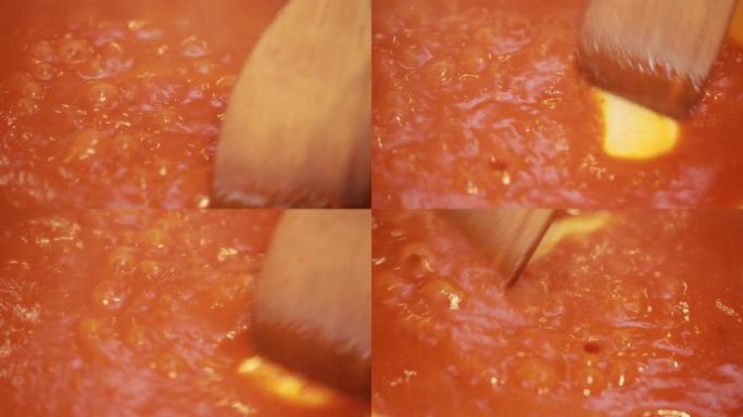 切番茄熬西红柿酱底料  (4)
