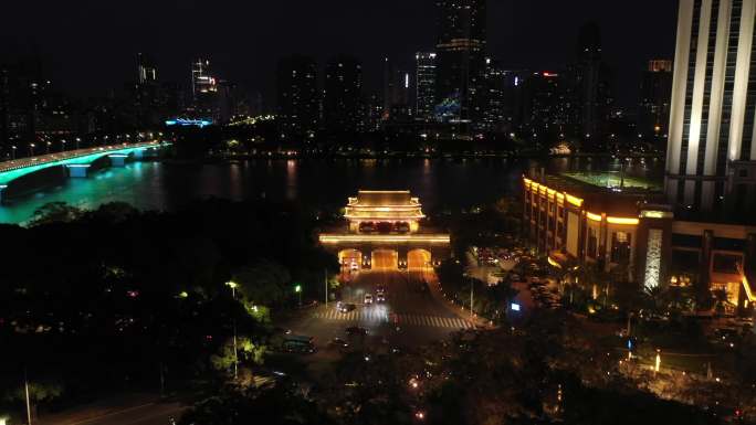 惠州朝京门夜景航拍