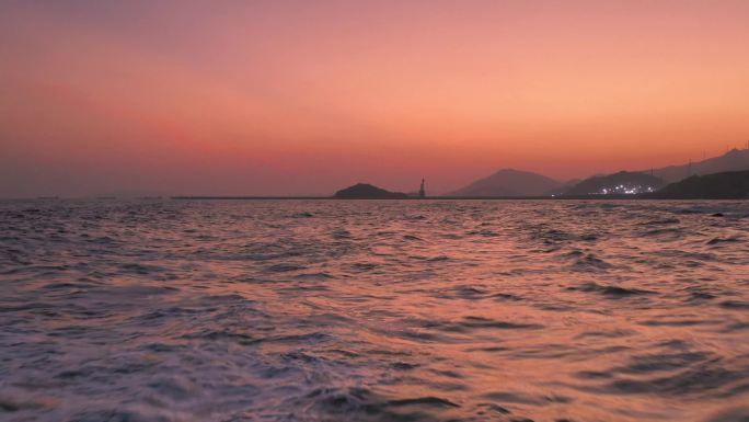 大海 海浪 波浪 海水 浪花 晚霞