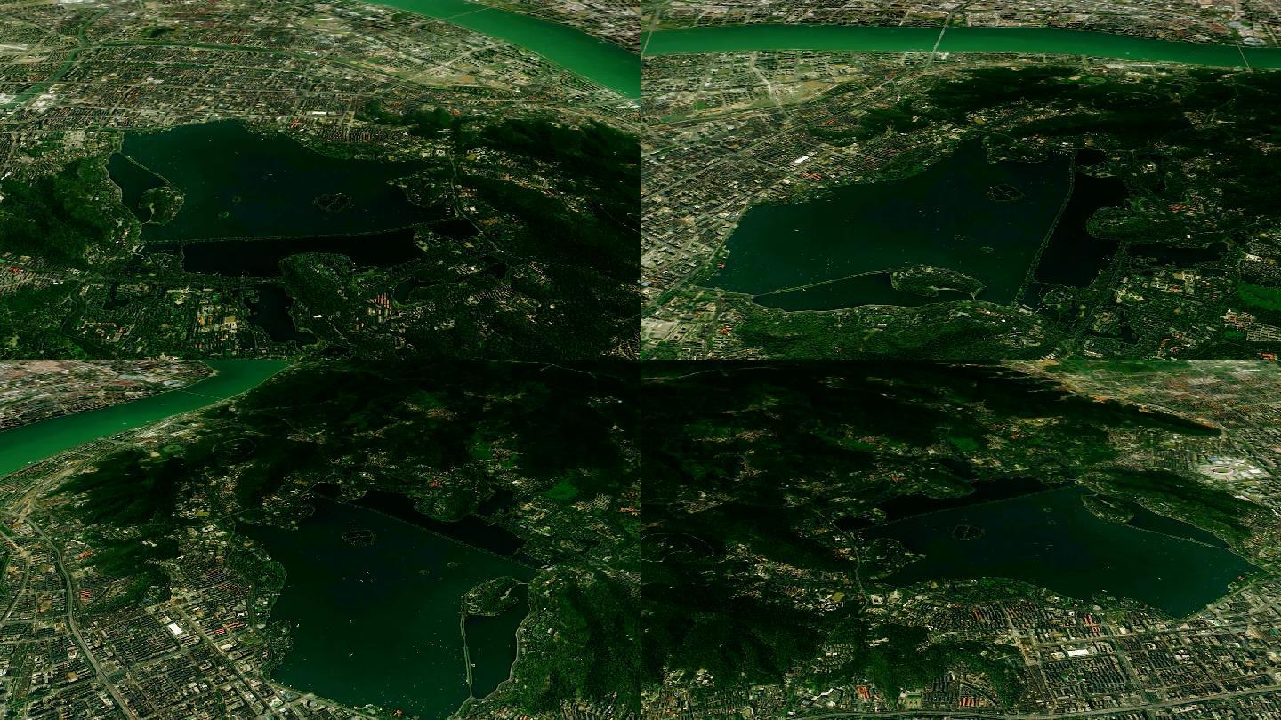杭州西湖卫星地图