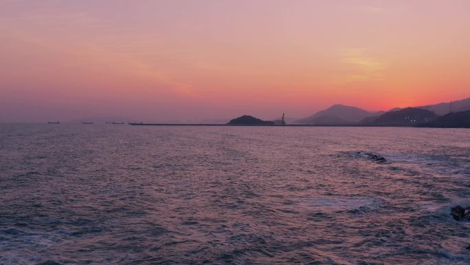 大海 海浪 波浪 海水 浪花 晚霞