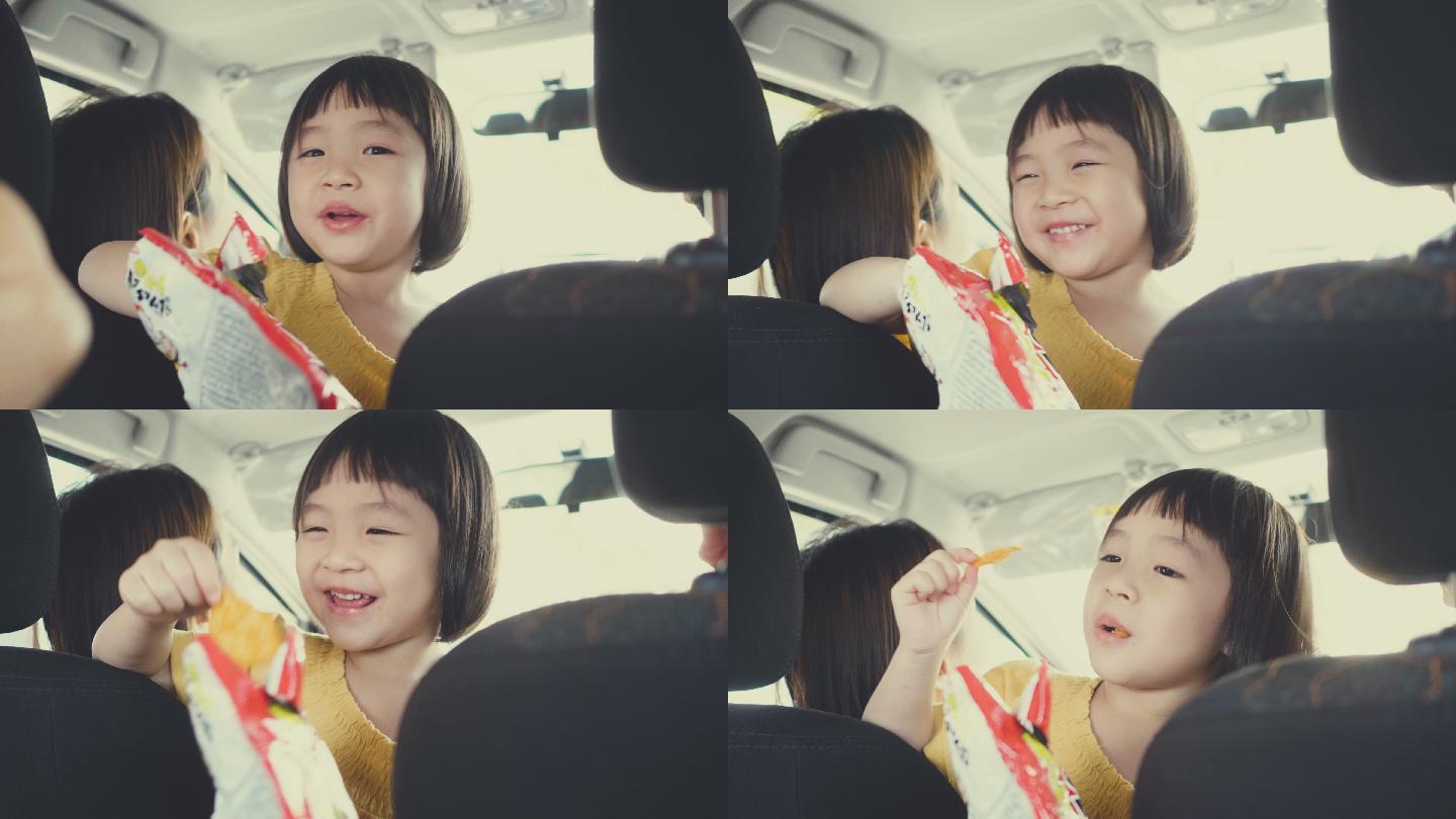 可爱的小女孩小丫头小女孩车辆行驶