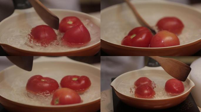 烫西红柿去皮切块  (6)