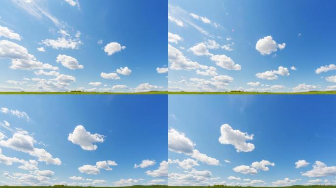 天空的延时摄影蓝天白云内蒙古大草原