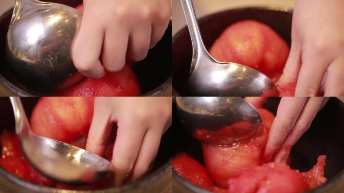 烫西红柿去皮熬番茄酱  (8)