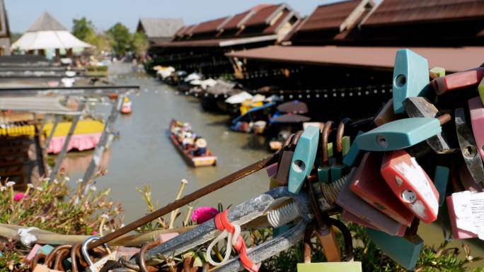 水上市场东南亚国家泰国地区城市城镇