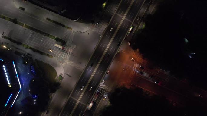 瓯海大道航拍温州城市宣传片夜景车流高架桥