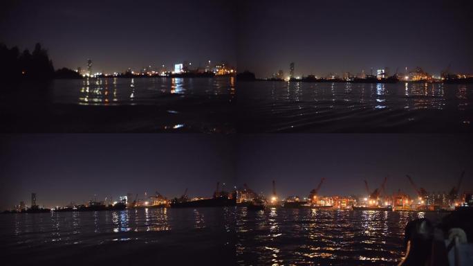 【4K原创】码头夜晚乘船海上美景夜景