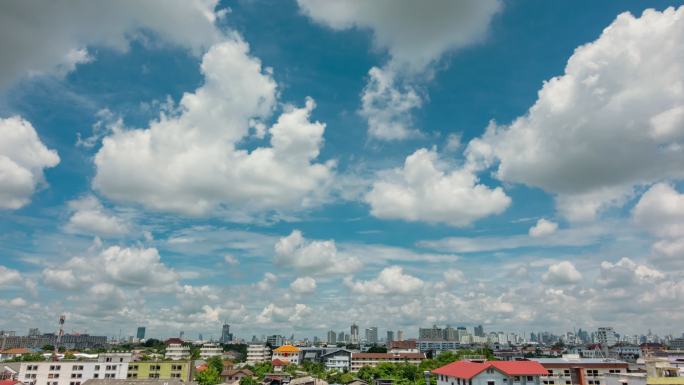 曼谷城市延时风景国外外国泰国大景风光蓝天