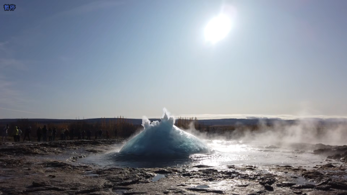 冰岛间歇泉喷泉温泉喷发升格高清视频